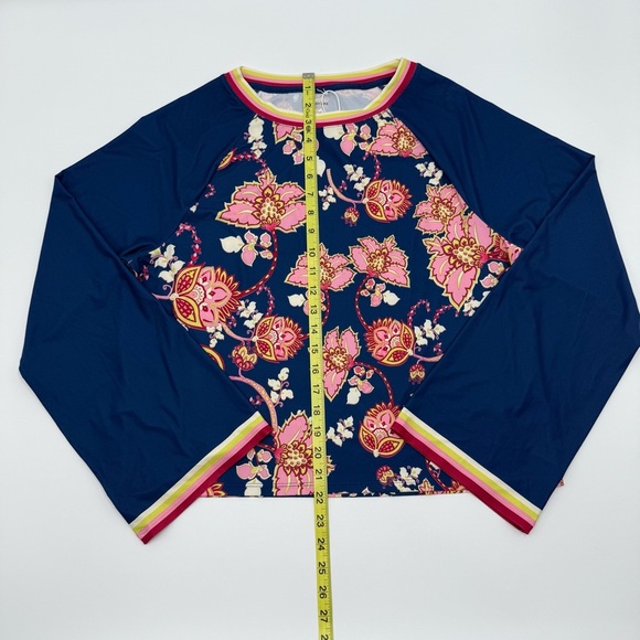 NWT Johnny Was Active Women’s Blue Pink Graphic Long Kimono Sleeve Shirt Large - Picture 12 of 16